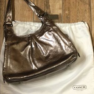 Coach Maggie Gunmetal Handbag - 3 compartments